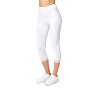 Merry Style Women's Leggings 3/4 with Lace MS10-224 (White, XS)
