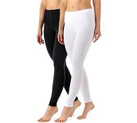 Merry Style Women's Leggings Long 2 Pack MS10-143(Black/White, L)