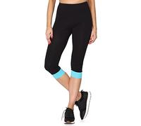 Merry Style Women's Leggings MS10-379(Black/Turquoise,M)
