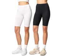 Merry Style Women's Leggings Short 2 Pack MS10-145(Black/White, L)