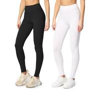 Merry Style Women's Long Leggings 2 Pack MS10-198 (Black/White, M)