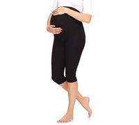 Merry Style Women's Maternity 3/4 Leggings Made from Viscose MS10-298 (Black, XS)