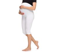 Merry Style Women's Maternity 3/4 Leggings Made from Viscose MS10-298 (White, S)