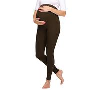 Merry Style Women's Maternity Long Leggings Made from Viscose MS10-297 (Brown, 3XL)
