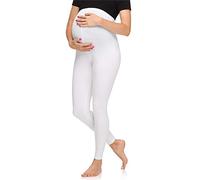 Merry Style Women's Maternity Long Leggings Made from Viscose MS10-297 (White, 3XL)