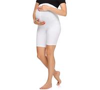 Merry Style Women's Maternity Short Leggings Made from Viscose MS10-299 (White, 3XL)