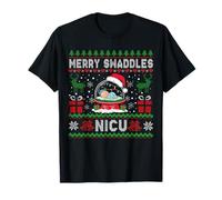 Merry Swaddles NICU Nurse Christmas Xmas Neonatal Nursing T-Shirt