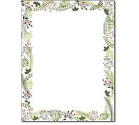 Merry Twigs & Holly Christmas Stationery Paper - 80 Sheets