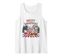Merry Woofmas Shirt Cute Dogs Xmas Parade Caroling Christmas Tank Top