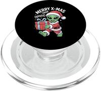 Merry X Mas From Space Alien Santa Christmas PopSockets PopGrip for MagSafe