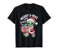 Merry X Mas from Space Alien Santa Christmas T-Shirt