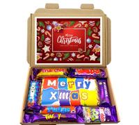 Merry Xmas Bar Selection Box Chocolate Hamper | Letter Box Gift | Ideal Stocking Filler or Secret Santa Surprise | Gift for Children & Adults