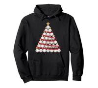 Merry Xmas Baseball Tree Santa Hat Christmas Pullover Hoodie