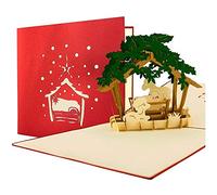 Merry Xmas Cards, Christmas Invitation Cards for him and for her, Nativity Scene pop up Cards for Son and Daughter, Seasons Greeting Cards 3D, Christmas Gift Voucher Card, Baby Jesus Crib