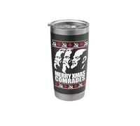 Merry Xmas Comrade Ugly Christmas Sweater Marx Angels Lenin Stainless Steel Insulated Tumbler