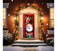 Merry Xmas Door Cover - Christmas Door Cover Decoration, A Fun and Festive Christmass Decor, Winter Holiday, Wall Home Party Decors, for Home Outdoor Indoor Ornament (1)