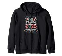 Merry Xmas Family Christmas 2025 Santa Hat Zip Hoodie