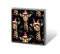 Merry Xmas Giraffe Custom Lapel Pins Square Brooch Tie Suit Dress Accessories for Men Women Wedding Birthday