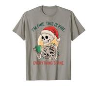 Merry Xmas Its Fine I'm Fine Everything Fine Skeleton Coffee T-Shirt