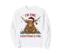 Merry Xmas Lights It's Fine I'm Fine Everything Fine Cow Sweatshirt