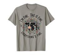 Merry Xmas Lights It's Fine I'm Fine Everything Fine Cow T-Shirt