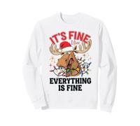 Merry Xmas Lights It's Fine I'm Fine Everything Fine Moose Sweatshirt