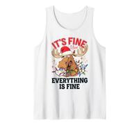Merry Xmas Lights It's Fine I'm Fine Everything Fine Moose Tank Top