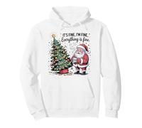 Merry Xmas Lights It's Fine I'm Fine Everything Fine Santa Pullover Hoodie