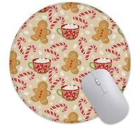 Merry Xmas Mouse Pad Round Mouse Mat, Non-Slip Rubber Base Mousepad with Stitched Edge for Wireless Computer Laptop Office Desk Accessories 8 x 8 Inches
