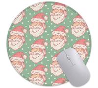 Merry Xmas Mouse Pad Round Mouse Mat, Non-Slip Rubber Base Mousepad with Stitched Edge for Wireless Computer Laptop Office Desk Accessories 8 x 8 Inches