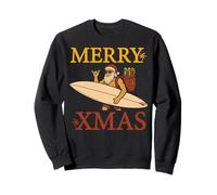 Merry XMAS Retro Surfer Santa Shaka Christmas Surfing Sweatshirt