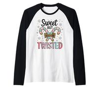 Merry Xmas Sweet but Twisted Does That Make Me A Candy Cane Raglan Baseball Tee