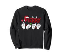 "Merry Xmas" with Xmas Vibes In ASL | American Sign Language Sweatshirt