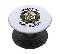Merry Yule Happy Solstice Yuletide Season Christmas Pagan PopSockets Adhesive PopGrip