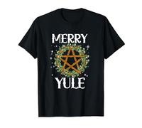 Merry Yule Winter Solstice Pagan Merry Winter Solstice T-Shirt, Men, Black, Medium