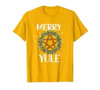 Merry Yule Winter Solstice Pagan Merry Winter Solstice T-Shirt, Men, Golden Yellow, 3X-Large
