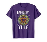 Merry Yule Winter Solstice Pagan Merry Winter Solstice T-Shirt, Men, Purple, XX-Large