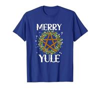 Merry Yule Winter Solstice Pagan Merry Winter Solstice T-Shirt, Men, Royal Blue, X-Large