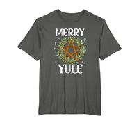 Merry Yule Winter Solstice Pagan Merry Winter Solstice T-Shirt, Men's Big and Tall, Asphalt Grey, 5X Tall