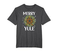 Merry Yule Winter Solstice Pagan Merry Winter Solstice T-Shirt, Men's Big and Tall, Dark Heather Grey, 6X Tall