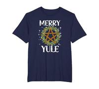 Merry Yule Winter Solstice Pagan Merry Winter Solstice T-Shirt, Men's Big and Tall, Navy Blue, 5X Tall