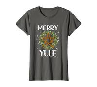 Merry Yule Winter Solstice Pagan Merry Winter Solstice T-Shirt, Women, Asphalt Grey, 3X-Large
