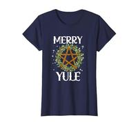 Merry Yule Winter Solstice Pagan Merry Winter Solstice T-Shirt, Women, Navy Blue, 3X-Large