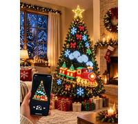 MerryGlow Christmas Tree Lights, The Tree that Changes on Command，2.1m | Smart Animated Christmas Tree Lights, App-Controlled DIY Animations, 12+ Designs for Trees, Windows & Walls