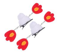 MERRYHAPY 1 Pair Halloween Mini Knitted Hat Hair Clips Devil Flame Design Snap Side Hair Barrettes for Women Themed Party for Halloween Cosplay