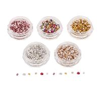 MERRYHAPY 10 Boxes Mini Nail Gems Irregular Crushed Stone Rhinestones Nail Art Charms Multi-color Jewels for Manicure Women DIY Decoration Gold Silver Pink