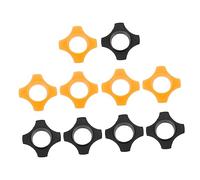 MERRYHAPY 10 Pcs Microphone Anti-roll Rubber Protection Rings Non-slip Shockproof Four-corner Guards for Ktv Conference Stage Use Black and Orange