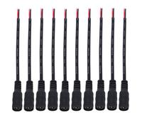 MERRYHAPY 10 Pcs X2.1mm Female Power Connector Cable Adapter for Cctv Camera, 12v Dc Power Jack Extension with Pvc and Copper Material, Black Accessory
