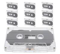 MERRYHAPY 10pcs Blank Cassette Tapes Clear Empty Audio Cassettes for DIY Recording Speech Playback Retro Style for Education Party Blessings