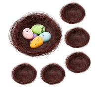 MERRYHAPY 10pcs Handmade Simulation Bird Nest Natural Hemp Thread Decoration for Home and Garden for Creating Fresh Atmosphere for Easter and Outdoor Use